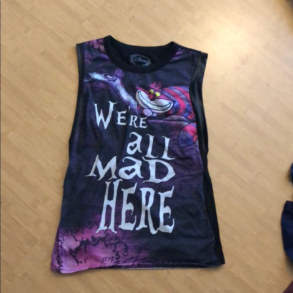 Hot topic “we’re all mad here” muscle tank top
